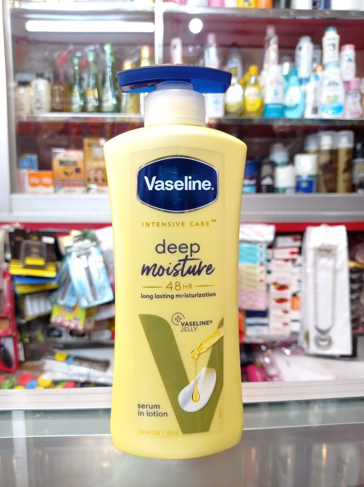 Vaseline Deep Moisture Body Lotion.