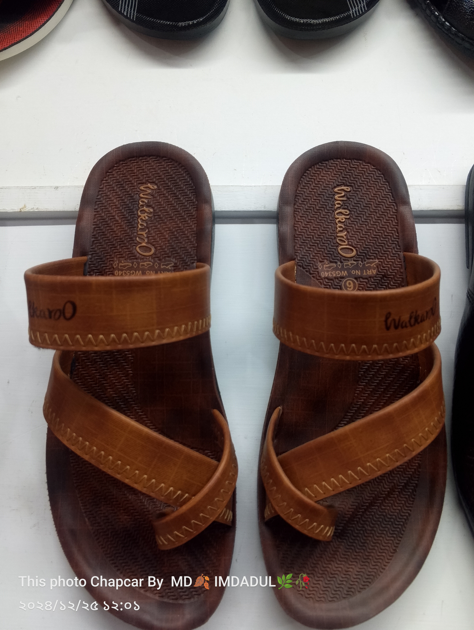 Boy's Cross Strap Slide Sandals - WG5340 Tan