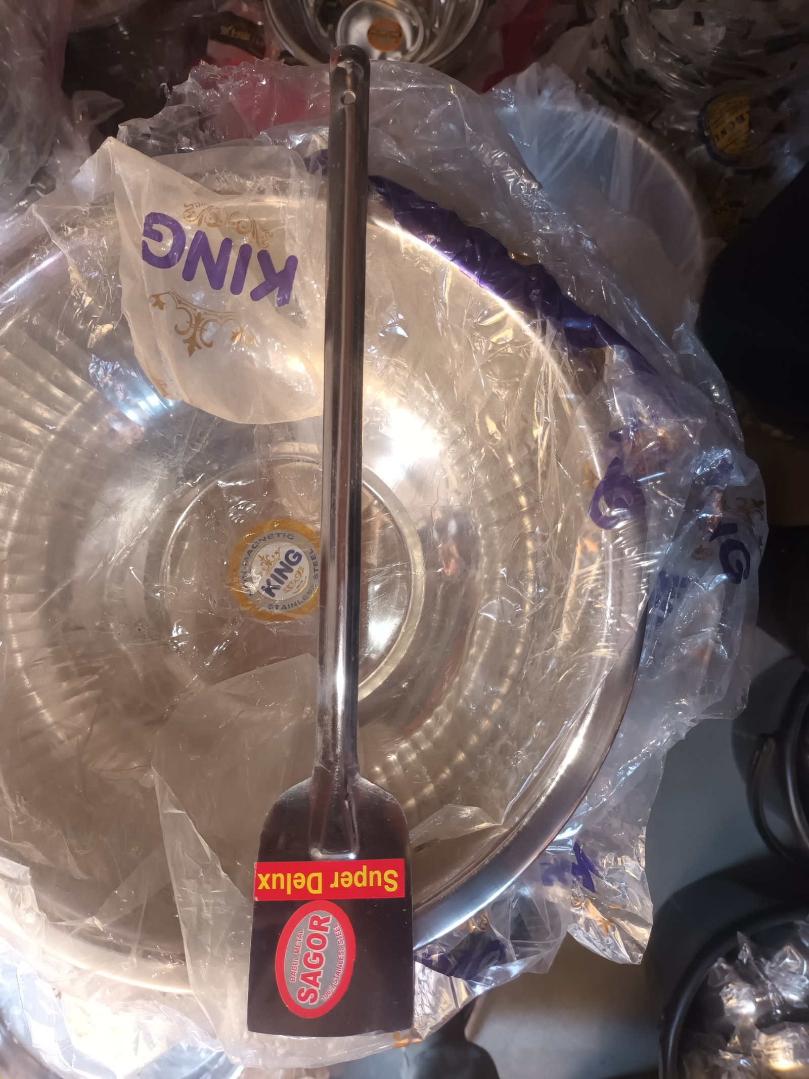 stainless steel KHUNTI 16 inch long handle silver color HIGH QUALITY | KUNTI for ruti/parata tawa